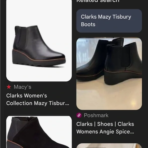 Clarks Mazy Tisbury black leather wedge ankle boots size 8 - Picture 10 of 10